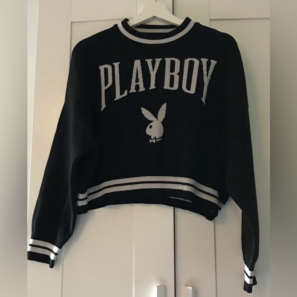 📚 Playboy mock neck cropped sweater